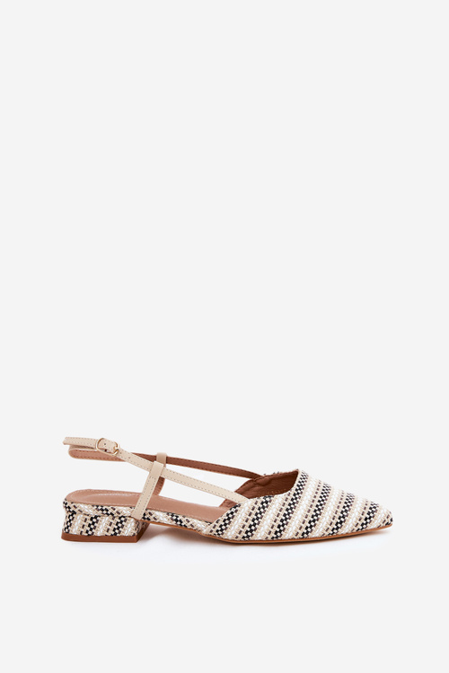 Women's Ballerinas With Pointed Toes On A Delicate Heel Beige Abroes