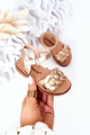 Children's Sandals With Snake Pattern Gold Baxlee