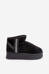 Women's Snow Boots On Platform Lined Black Lomessa
