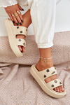 Women's Foam Slippers With Decorations Beige Ravanala