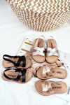 Children's Sandals With Drawstring Gold Bambino