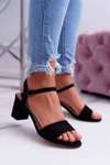 Women's Suede Sandals Black Galisa