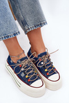 Womens Platform Sneakers GOE RR2N4103 Navy