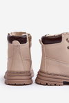 Children's Trapper Boots with Zip Beige Bansi
