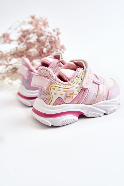 Buty Sportowe Dziecięce Lekkie Rzep Różowe Akella