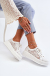 Lace Women's Sneakers On Platform S.Barski HY51-059 White