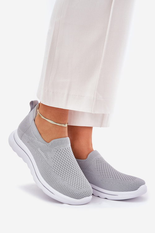 Women's Fabric Slip-On Sneakers Gray Adiora