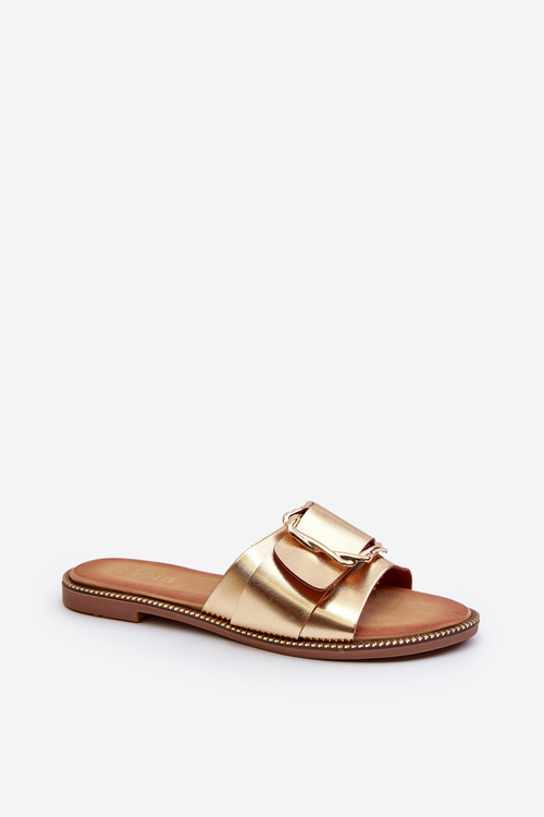 Women's Slippers with Strap and Gold Buckle Opahiri