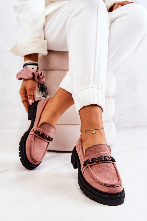 Suede Loafers Letters La.Fi 210001DP-SU Dirty Pink