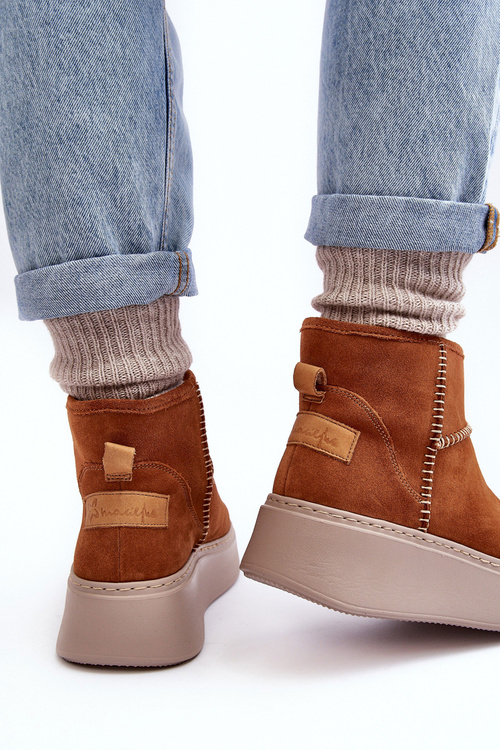 Śniegowce Damskie Zamsz Maciejka 06257-29 Brązowe