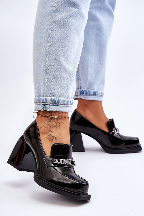 Comfortable Pumps On Massive Heels Black Julien