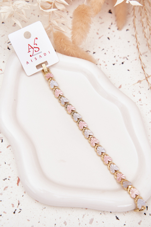 Damska Bransoletka Stal Chirurgiczna Kolorowe Serduszka Złota