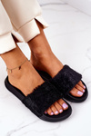 Rubber Slippers With Eco Fur Black Emery