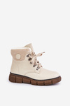 Women's Insulated Ankle Boots Lace-up Beige Mevanisa