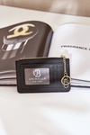 Card Holder Women's Wallet With Keychain Black Therinore