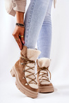 Padded Suede Boots Trappers Beige Mindago