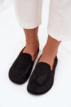 Women's Eco Suede Flat Black Moccasins Miryelle