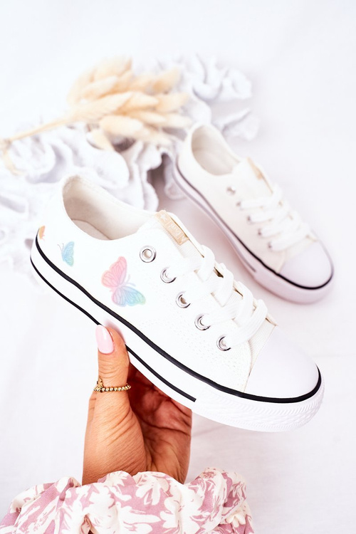 Children's Sneakers With Butterflies White Fairytale