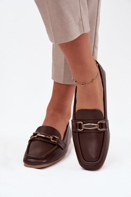 Women's Loafers with Decoration Brown Priscelle