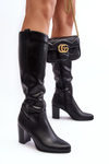 Women's Over-the-Knee Boots on Heel Black Nelamessa