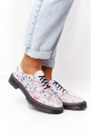 Women's Leather Brogues Oxfords Maciejka 04087-38 White With Flowers 