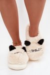 Furry Ladies Slippers Smile Beige Lexira