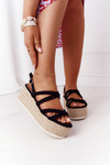 Sandals On A Braided Platform Black Crazy In Love