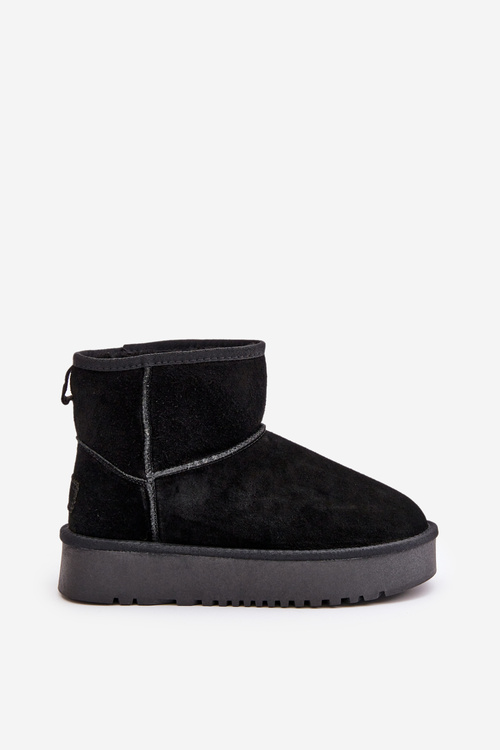 Women's Suede Snow Boots On Platform Above Ankle Black Rianaella