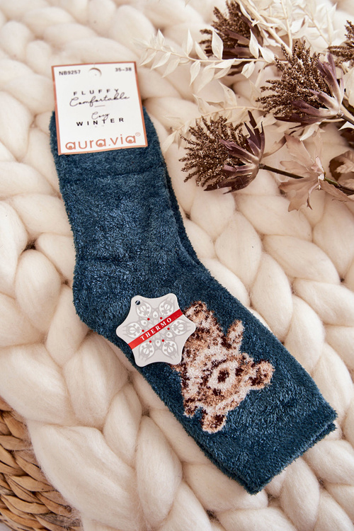 Women's Soft Warm Socks With a Teddy Bear Green