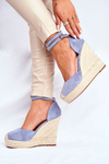 Women's Sandals On Anchor Linen Blue Canterola