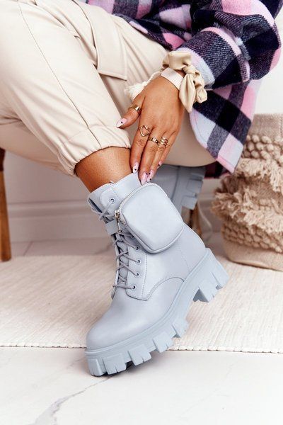 Women's Boots On A Platform With A Purse Blue Saturday