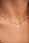 Women's Gold Necklace Chain Zirkons Crosses Katie