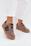 Damskie Sneakersy Zamszowe Ciemnobeżowe Vinceza 79557