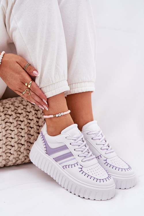 Ladies Sneakers On Platform Purple Ofenale