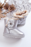 Children's Snow Boots With Flower Silver Bianca