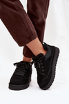 Damskie Sneakersy Ocieplane Futerkiem Czarne Cyrissa