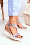 Women's Sandals On Wedge Grey Rosa