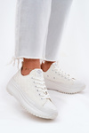 Women's Sneakers With Embroidery On Platform Lee Cooper LCW-25-31-3465L White