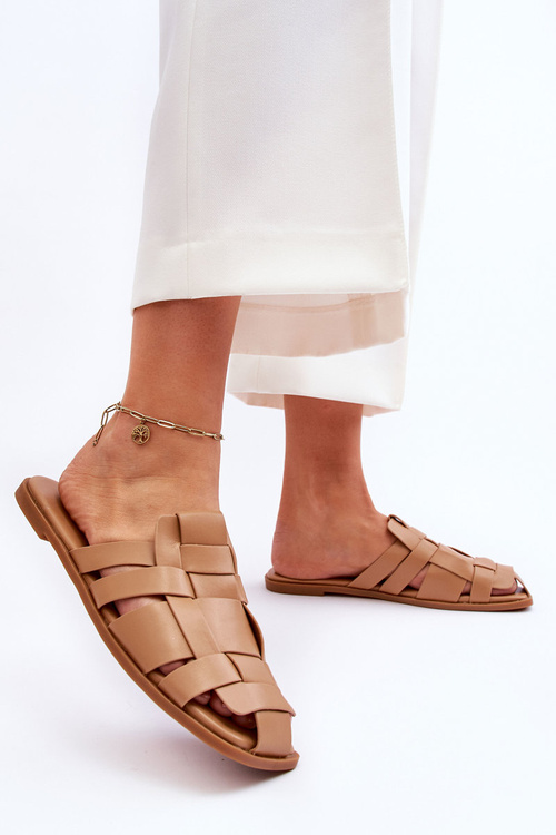 Women's Striped Slippers Beige Reyna