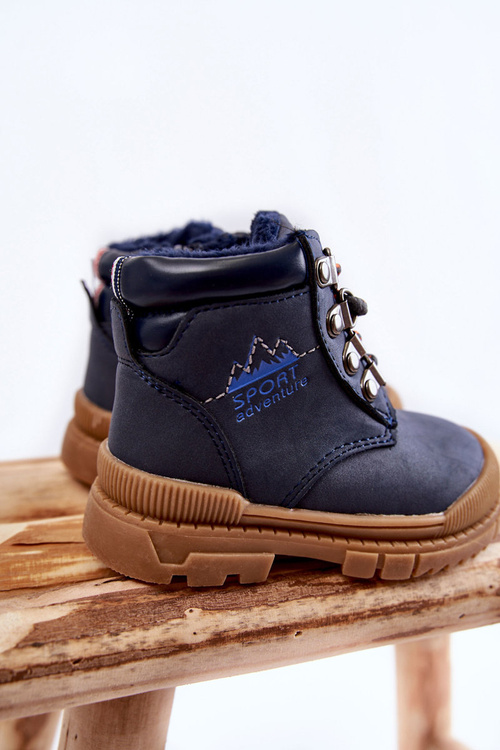 Children's Warm Boots Trappers Navy Blue Walter