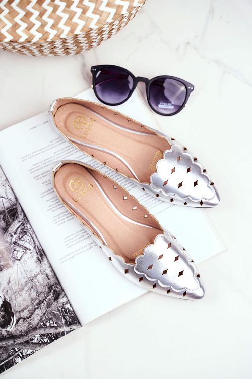 Lu Boo Women's Ballerinas Silver Metallic Dianna