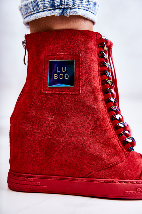 Women's Sneakers Lu Boo With Chains Suede Multi-Red Monica