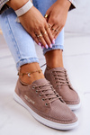 Women's Suede Sneakers Brown Cloesa
