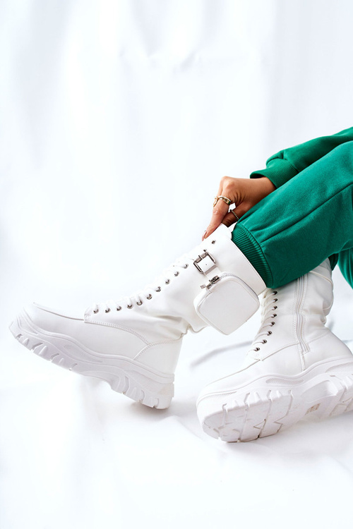 Platform Boots With Pouch White Issanti