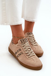 Damskie Sneakersy Zamszowe Beżowe Zazoo N1068