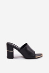 Elegant women's sandals on a heel black Raiza