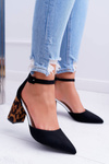 Women's Leopard Stiletto pumps Black Ferri