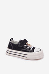 Girls Sneakers With Gold Clip Bear Black Solena