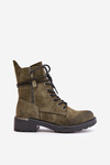High Worker Boots With Zippers Dark Beige Maisa