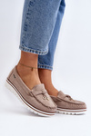 Women's Platform Loafers Beige Railav
